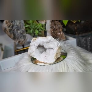 Moroccan Chalcedony Quartz Crystal Cluster Geode